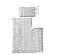 Roba Parure de lit bébé Little Stars – Réversible 2 pièces 100% coton 100x135+40x60 Gris/Blanc