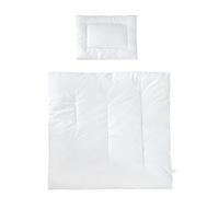 Parure de Lit Bébé Toutes Saisons - ROBA - Couette 80x80 + Oreiller 40x35 - Blanc