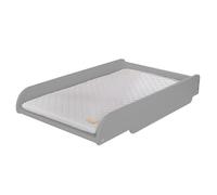 ROBA Plan à Langer à Poser sur Lit Bébé + Matelas Imperméable roba Style Gris - Facile à Monter - Bois Laqué Taupe