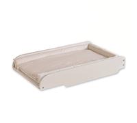 roba Plan à Langer Blanc + Matelas Imperméable "Vichy beige" - à Poser sur Lits Bébé de 60x120 et 70x140 - Motif Carreaux Beige