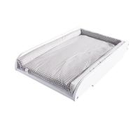 roba Plan à Langer pour Lit Bébé de 60 x 120 cm et 70 x 140 cm + Matelas Taupe kariert - Motif Carreaux Gris - Support 15 kg - Bois Laqué Blanc