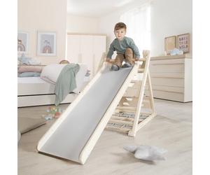 roba Planche à Glisser en Bois - Accessoire pour Triangle d’Escalade & Tour de Jeu - Utilisable des Deux Côtés comme Toboggan & Élément d’Escalade - À Accrocher au Cadre - Dès 24 Mois