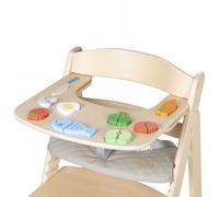 roba Plateau Repas avec Éléments de Jeu - Adapté à la Chaise Haute Sit Up Flex - Inclut 9 Éléments de Jeu - À partir de 6 Mois - Bois Naturel