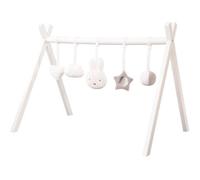 roba Arc de Jeu pour bébé en Bois Selon la méthode Montessori - Baby Gym avec Pendentif Miffy® au Design de Lapin - Centre d'activités & portique d'éveil à partir de 3 Mois - Blanc