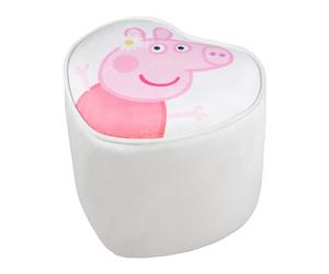 roba Pouf Coeur en Velours pour Chambre Enfant Peppa Pig - Tabouret Solide et Doux - Assise Stable dès 18 Mois - Facile à Nettoyer - Beige/Motif Truie Souriante