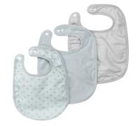 Roba Set De 3 Bavoirs En Coton Bio "Lil Planet" - 23x30 Cm - Certifié Gots - Bleu Ciel Bleu