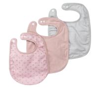 Roba Set De 3 Bavoirs En Coton Bio "Lil Planet" - 23x30 Cm - Certifié Gots - Rose/Mauve Rose