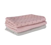 Ensemble mousseline de coton bio 80x80 rose