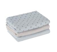 roba Set de 3 Couches Lavables en Coton Bio "Lil Planet" - Couches Réutilisables - 80 x 80 cm - Certifié Oekotex et Gots - Bleu Ciel