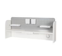 Surmeuble de Bureau - ROBA - Organisateur pour Bureaux Smart Grow - Panneau Perforé Magnétique avec Accessoires - Blanc / Gris