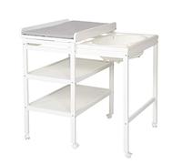 roba Table à Langer + Baignoire Coulissante "Baby Pool" + Matelas Gris "roba Style" - Bois Laqué Blanc