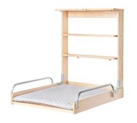 roba Table à Langer Murale Pliante en Bois Naturel avec Matelas de Change Hydrofuge "roba Style gris" - 2 Étagères Pratiques - Peu Encombrante - Supporte Jusqu'à 15 kg