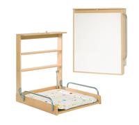 Roba Table À Langer Murale Pliable + Matelas À Langer "Waldhochzeit" - Naturel Blanc