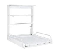 Roba Table À Langer Murale Pliante Avec Étagères Et Matelas À Langer Imperméable Résistant - Facile À Installer - Bois Blanc Blanc