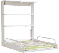 Roba Table À Langer Murale Pliante Avec Matelas À Langer Et Étagères Intégrées - Facile À Installer - Bois Blanc Blanc