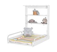 roba Table à Langer Murale Pliante en Bois Laqué Blanc avec Matelas de Change Dschungelbaby Multicolore - 2 Étagères Pratiques - Peu Encombrante - Supporte Jusqu'à 15 kg