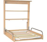 roba Table à Langer Murale Pliante en Bois Naturel avec Matelas de Change Dschungelbaby Multicolore - 2 Étagères Pratiques - peu Encombrante - Supporte Jusqu'à 15 kg