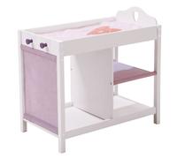Roba - Table À Langer Pour Poupée 2 En 1 Fienchen + Matelas - Blanc / Rose