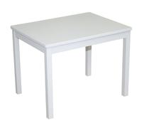 roba Table Enfant en Bois Massif - Bureau d'Activités 50 x 66 x 50 cm - Plateau Laqué Blanc