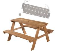 Roba Ensemble sièges extérieurs enfants Outdoor+ “Picknick for 4” – Teck, bois massif, 4 places