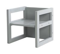 Roba Tabouret D'enfant - Style Maison De Campagne - Chaise Réversible À 3 Hauteurs D'assise - Bois Gris Gris