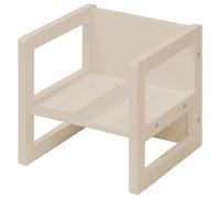 roba Tabouret pour enfant au style maison de campagne - Tabouret réversible & chaise avec 3 hauteurs d'assise - Meuble multifonction pour enfants - Bois laqué beige/cachemire