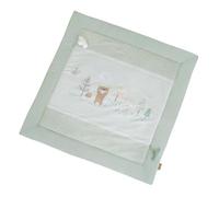 roba Woodland Buddies Tapis d'éveil doux et rembourré, 100 x 100 cm, pour bébés dès la naissance, en coton, applications nuages et motif animal, vert pastel