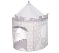 roba Tente de Jeu Enfant "Sterneburg" - Château de Chevalier + Sac - Gris Imprimé Étoiles