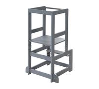 roba Tour d'apprentissage Selon Montessori - Marchepied Sûr pour Enfants - Tour d'Observation Idéal comme Aide de Cuisine - Supporte 80 kg - Bois Anthracite