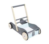 roba Trotteur Bébé miffy® en Bois - avec Frein - Chariot de Marche à Vitesse Réglable - Hauteur Poignée 45 cm - Supporte 15 kg - Gris / Bleu Clair