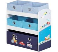 roba Unité de rangement pour jouets Racer Bleu 63,5x30x60 cm MDF Multicolore G