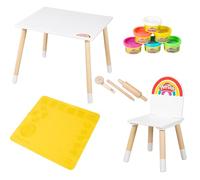 6 Pâtes À Modeler Play-doh Avec Table + Chaise + Tapis 3d Et Accessoires Multicolore TU