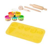 roba x Play-Doh Kit Créatif - Tapis 3D 30 x 14,5 cm, 6 Pots de Pâte à Modeler & 3 Outils en Bois FSC - Silicone sans BPA - dès 3 Ans