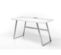 Robas Lund Andria Bureau, 100% Panneau MDF Blanc Mat laqué, 60 x 140 x 75 cm