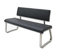 Robas Lund ARCO Banc de siège en polyuréthane, Acier Inoxydable, L/H/P : env. 155 x 86 x 59 cm.