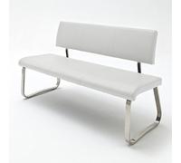 Robas Lund Banc de Salle à Manger avec Dossier Blanc 175 x 86 x 59 cm