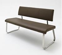 Robas Lund Banc de Salle à Manger avec Dossier en Cuir - Charge maximale : 280 kg - Marron