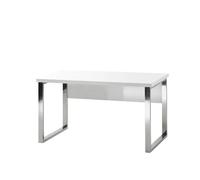Robas Lund Bureau Blanc Brillant, très Solide LxPxH 140 x 70 x 76 cm