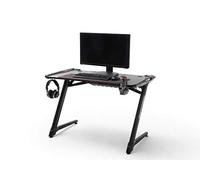 Robas Lund Bureau Gamer DX Racer 1 l'original, LEDs à couleurs changeantes Bureau Gamer Noir Carbone optique, LxHxP 120x77x64 cm