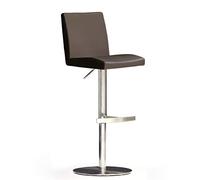 Robas Lund, Chaise, Tabouret de Bar, Chaise de Bar, Lo.pes, Tournable 360°, Inox/Simili Cuir, 52 x 40 x 110 cm, Marron