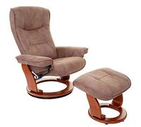 Robas Lund MCA Fauteuil Relax Hamilton, Fauteuil de télévision + Tabouret, Tissu, Charge Max. 130kg - Marron Antique Miel