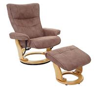 Robas Lund MCA Fauteuil Relax Montreal, Fauteuil télévision + Tabouret, Tissu, Charge Max. 130kg - Marron Antique Nature