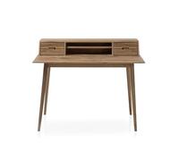 Robas Lund, Melbourne Bureau d'ordinateur en Bois Massif huilé avec 4 tiroirs et 2 Compartiments Ouverts 110 x 90 x 65 cm