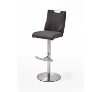Robas Lund Tabouret de Bar Anthracite Cuir Tournable 360°, Chaise Bar réglable en Hauteur, Giulia C