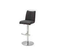 Robas Lund Tabouret de Bar tournant à 360°, Cuir Anthracite, Chaise de Bar réglable en Hauteur, Giulia A