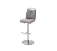 Robas Lund Tabouret de Bar tournant à 360°, Cuir Gris Glacé, Chaise de Bar réglable en Hauteur, Giulia A