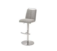 Robas Lund Tabouret de Bar tournant à 360°, Revêtement Tissu Gris Glacé, Chaise de Bar réglable en Hauteur, Giulia A