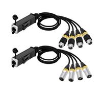 ROBAUN 1 Paire de câbles d'extension Multi-réseau Snake 4 canaux 3 Broches vers répartiteur Ethercon, câble tressé mâle/Femelle vers RJ45 Femelle(U2005J-D1030Y,5M)