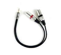 ROBAUN Adaptateur jack 3,5 mm 1/8" vers 2 XLR 3 broches, câble répartiteur en Y 3,5 mm mâle vers double XLR mâle/femelle, 0,3 à 5 m(D1002-MM-Black-Red,0.29m)