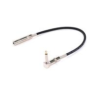 ROBAUN Câble audio coudé à 90 degrés TS 6,35 mâle vers femelle, rallonge audio 6,5(Svart,1m)